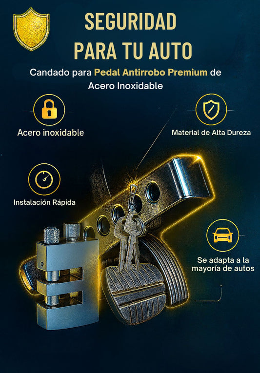 Candado para Pedal Antirrobo Premium de Acero Inoxidable